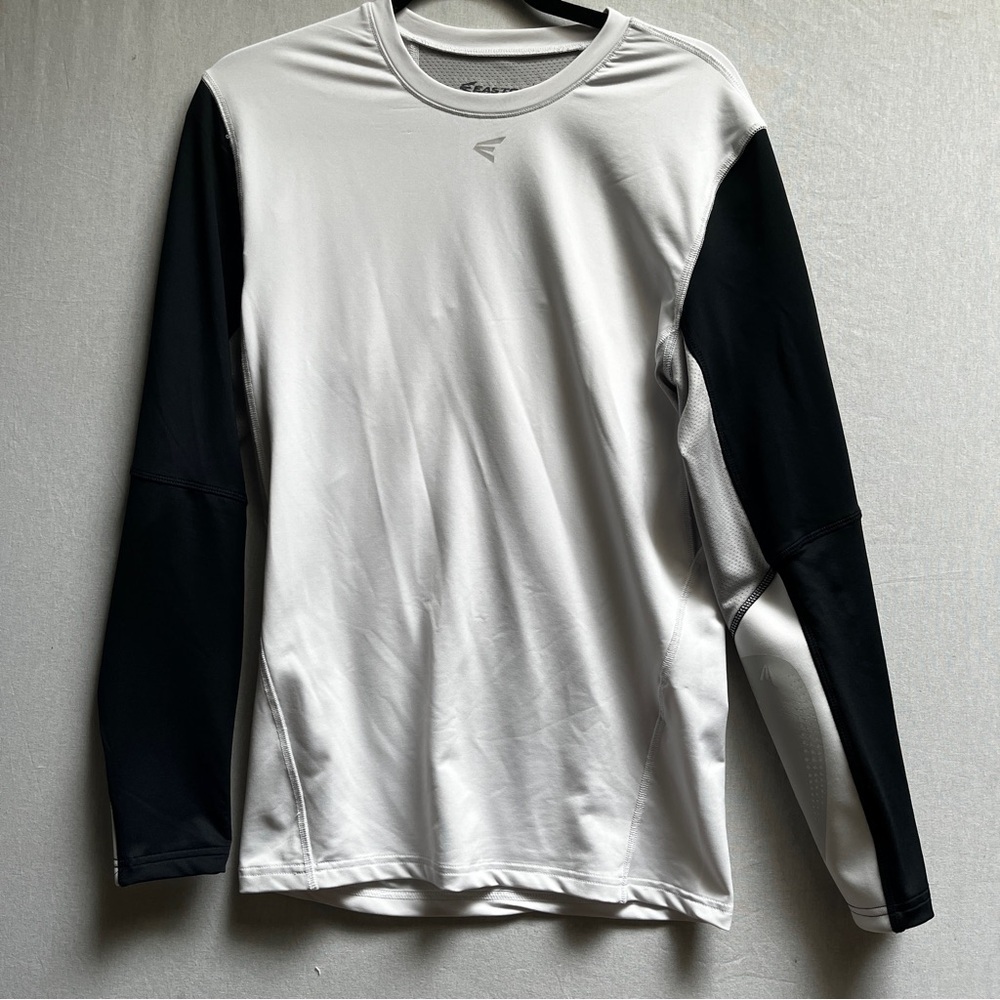 Easton Black and White Long Sleeve Baseball Tee Sz M